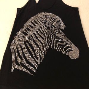 Studded Zebra head tank - TORN  by Ronny Kobo
